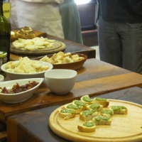 Tasting at the Central Market - pesto & bread