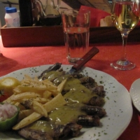 grilled sardines with fries & onions - so good!
