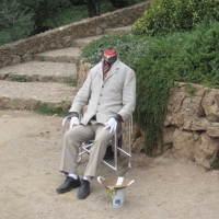 headless street perfomer at Parc Guell - freaked me out!